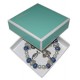 Elastic Moonstone and Imitation Pearl Bracelet with 5 Charms mm.9 Bead Blue Gift Boxed