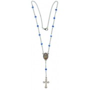 Crystal Decade Rosary Necklace Sapphire mm.4.5