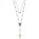 Collar del rosario de cristal de zafiro mm.4.5