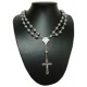 Perla de imitación collar del rosario con el acero cierre magnético mm.10