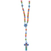 Multi-Coloured Children's Wood Rosary mm.8