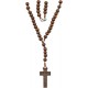 Wood Rosary Necklace Brown mm.7