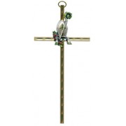 Gold Cross Coloured Cres Crucifix cm.15x7.5 - 6"x3"