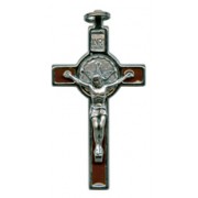 Brown Enamel Confirmation Crucifix cm.8 - 3"