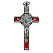 Red Enamel Confirmation Crucifix cm.8 - 3"
