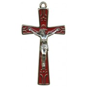 Red Enamel Confirmation Crucifix cm.12- 4 3/4"