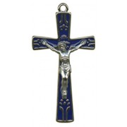 Blue Enamel Confirmation Crucifix cm.12- 4 3/4"