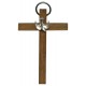 cruz de confirmación de madera con una paloma de plata chapada cm.7 - 2 3/4"