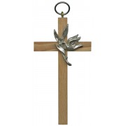 Confirmation Cross with Silver Plated Dove cm.10- 4"