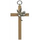 Cruz de Confirmation de madera con una plata chapada paloma cm.10-4"