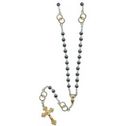 Steel Moonstone Wedding Rosary Gold Plated mm.6