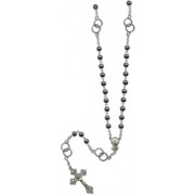Steel Moonstone Wedding Rosary Silver Plated mm.6
