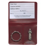 Pouch with St.Francis Pocket Statue mm.25 - 1" and Rosary Ring mm.25- 1"