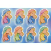 Mother and Child Glow in the Dark Stickers cm.6.5x10 - 2.5"x4"