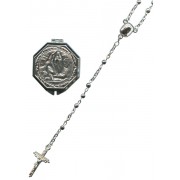 R150S Silver Plated Rosary with Lourdes Rosary Box