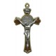 St.Benedict Cross Gold Plated with Brown Enamel cm.5 - 2"