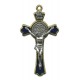 St.Benedict Cross Gold Plated with Blue Enamel cm.5 - 2"