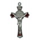 St.Benedict Cross Nickel Plated with Red Enamel cm.5 - 2"