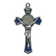 St.Benedict Cross Nickel Plated with Blue Enamel cm.5 - 2"