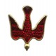 Dove Red Enamel Lapel Pin Gold Plated mm.20- 3/4"