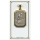 Médaille rectangle bicolore de St Christopher mm.25 - 1"