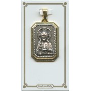 Sacred Heart of Jesus Rectangle 2 Tone Medal mm.25 - 1"