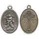 Guardian Angel Oxidized Oval Medal mm.22- 7/8"