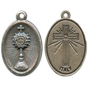 Chalice First Communion Oxidized Oval Medal mm.22- 7/8"