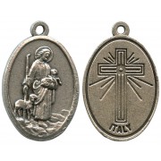 Good Shepherd Oxidized Oval Medal mm.22- 7/8"