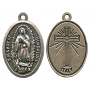 Guadalupe Oxidized Oval Medal mm.22- 7/8"
