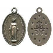 Miraculous Oxidized Oval Medal mm.22- 7/8"