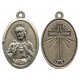 Sacred Heart of Jesus Oxidized Oval Medal mm.22- 7/8"