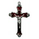 Crucifix Nickel Plated with Red Enamel mm.58 - 2 1/4"