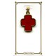 Croix d'or plaqué avec émail rouge mm.18 - 1/2"