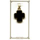 Croix d'or plaqué avec émail noir mm.18 - 1/2"
