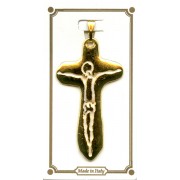 Gold Plated Cross with White Enamel mm.40 - 1 1/2"