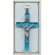 Aqua Lucite Pocket Crucifix mm.38- 1 1/2"