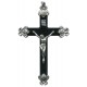 Black Lucite and Pewter Crucifix mm.75 - 3"