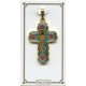 Crucifix de poche en émeraude murrine et plaqué or mm.30 1 1/4"