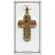 Crucifix de poche en murrine blanc et plaqué or mm.30 1 1/4"