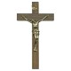 Walnut Wood Crucifix Pewter Corpus Gold Plated cm.12 - 5"