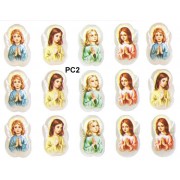 Girl Praying 15 Stickers cm.12x16 - 5"x6"