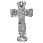 Ecce Homo Pewter Cross with Base cm.16 - 6 1/4"