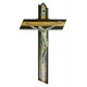Crucifix Olive Wood with Wenge Wood Silver Plated Corpus cm.16- 6 3/4"