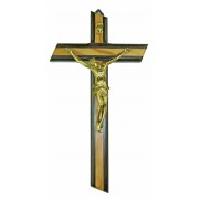 Crucifix Olive Wood with Wenge Wood Gold Plated Corpus cm.25 - 9 3/4"