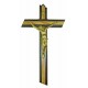 Crucifix Olive Wood with Wenge Wood Gold Plated Corpus cm.25 - 9 3/4"