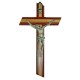 Crucifix Olive Wood with Padauk Wood Silver Plated Corpus cm.21- 8"