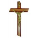 Crucifix Olive Wood with Padauk Wood Gold Plated Corpus cm.21- 8"