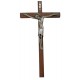 Wenge Wood Crucifix Pewter Corpus Silver Plated cm.21- 8"