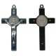 Miraculeux crucifix en métal avec finition rhodium en bleu cm.8-3"